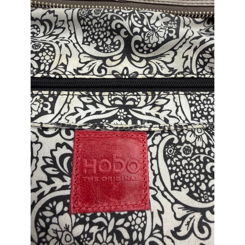 Hobo The Original Gray Leather Crossbody Bag Shoulder Purse Organizer - Picture 6 of 12